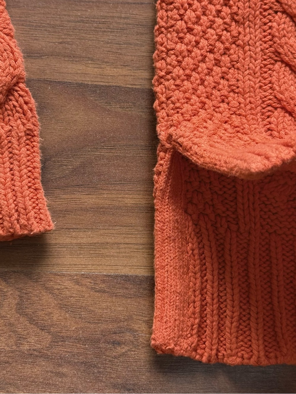 Lauren Ralph Lauren orange cable knit sweater Medium pullover crewneck - Picture 4 of 5